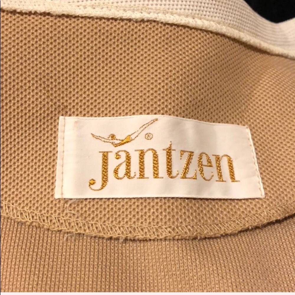 Vintage Jantzen Uniform Top/jacket 1960's tan white polyester - Picture 5 of 7